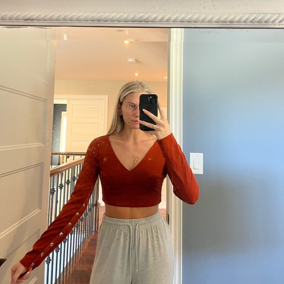 Burnt Orange Tiger Mist Crop Top! Brand New, Tags Attached! - Picture 3 of 3